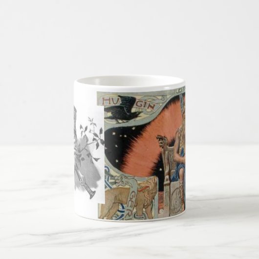 Odin mit Huginn und Muninn Tasse (Mittel)