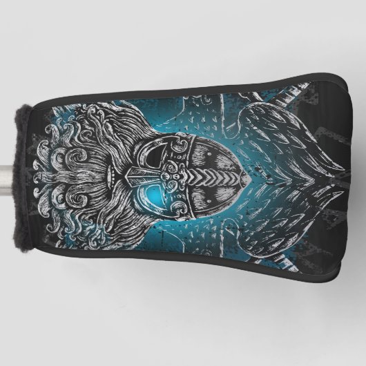 Odin mit Raben und Schwerter Golf Headcover (Vorderseite)