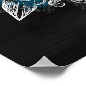 Odin mit Raben und Schwertern Viking Mythology blu Poster (Ecke)