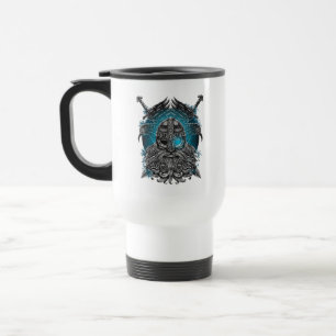 Odin mit Raben und Schwertern Viking Mythology blu Reisebecher