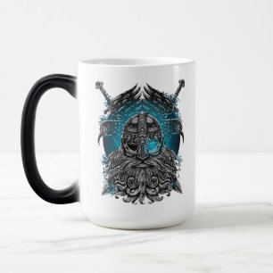 Odin mit Raben und Schwertern Wikinger-Mythologie  Verwandlungstasse