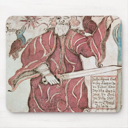 Odin, mit seinen zwei Krähen, Hugin und Munin Mousepad (Vorne)