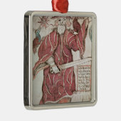 Odin, mit seinen zwei Krähen, Hugin und Munin Silbernes Ornament (Rechts)