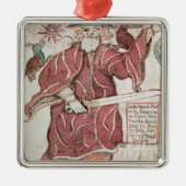 Odin, mit seinen zwei Krähen, Hugin und Munin Silbernes Ornament (Vorne)