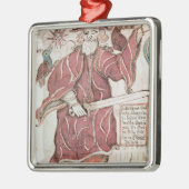 Odin, mit seinen zwei Krähen, Hugin und Munin Silbernes Ornament (Links)