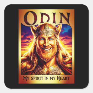 ODIN, MY SPIRIT IN MY HEART. QUADRATISCHER AUFKLEBER
