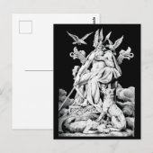Odin, Norse mythology God, Vintag Illustration Postkarte (Vorne/Hinten)