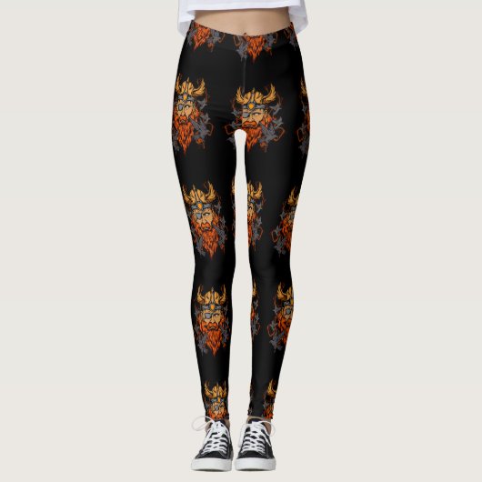 Odin Norse Mythology Viking God & Ravens Leggings (Vorderseite)