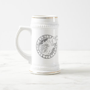 Odin-Rabe-Krähe-Wikinger-Mythologie Runen runisch Bierglas