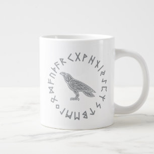 Odin Rabe Krähe Wikinger-Mythologie Runen runisch Jumbo-Tasse