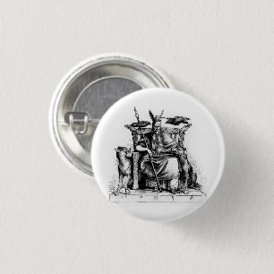 Odin Raben auf seinem Steinthron Wikinger-Mytholog Button