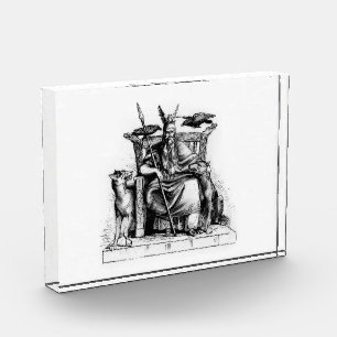 Odin Raben auf seinem Steinthron Wikinger-Mytholog Fotoblock