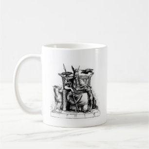 Odin-Raben auf steinernem Thron Wikinger-Mythologi Kaffeetasse