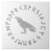 Odin Raben-Krähen-Viking-Mythologierunen runic Fliese (Vorderseite)