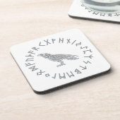 Odin Raben-Krähen-Viking-Mythologierunen runic Getränkeuntersetzer (Linke Seite)