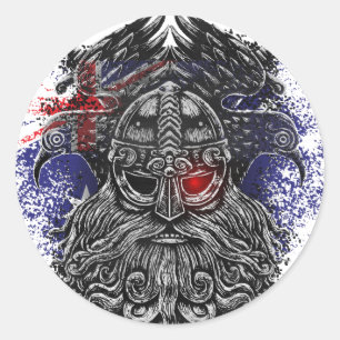 Odin-Raben-Schwerter Wikinger-Mythologie Australie Runder Aufkleber