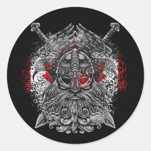 Odin-Raben-Schwerter Wikinger-Mythologie Kanada-Fl Runder Aufkleber