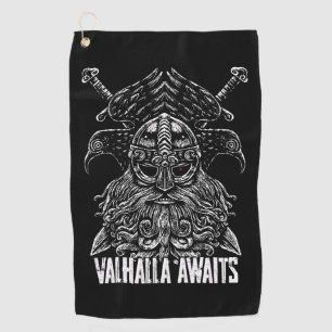 Odin Raben Viking-Mythologie Walhall erwartet Golfhandtuch