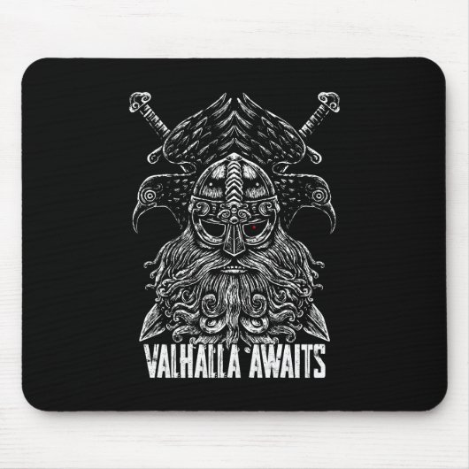 Odin Raben Viking-Mythologie Walhall erwartet Mousepad (Vorne)