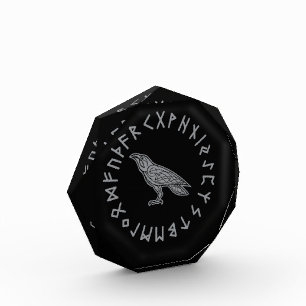 Odin Raven Crow Viking Mythology läuft rundum Fotoblock
