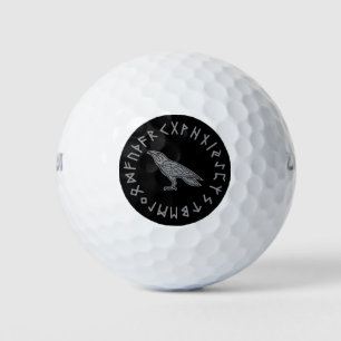 Odin Raven Crow Viking Mythology läuft rundum Golfball