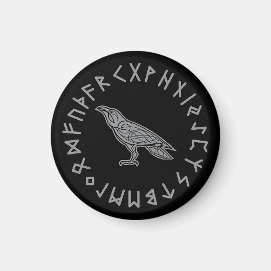 Odin Raven Crow Viking Mythology läuft rundum Magnet (Vorne)