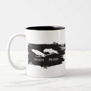 Odin Raven Crow Viking Mythology läuft rundum Zweifarbige Tasse
