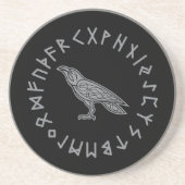 Odin Raven Crow Viking Mythology rundet Runen ab Getränkeuntersetzer (Vorne)