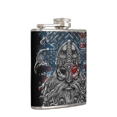 Odin ravens and Schwerter Viking Mythology USA fla Flachmann (Rechts)