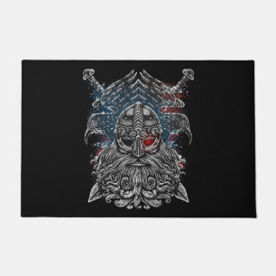 Odin ravens and Schwerter Viking Mythology USA fla Fußmatte
