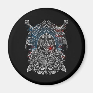Odin ravens and Schwerter Viking Mythology USA fla Magnet