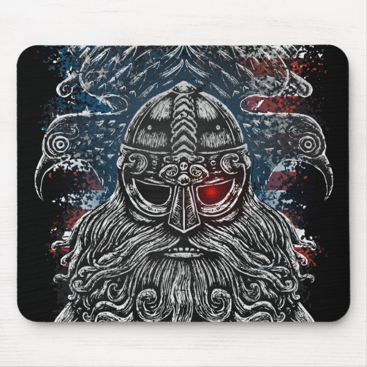 Odin ravens and Schwerter Viking Mythology USA fla Mousepad (Vorne)
