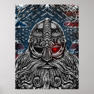 Odin ravens and Schwerter Viking Mythology USA fla Poster