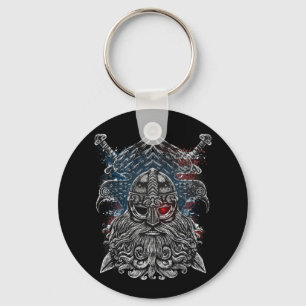 Odin ravens and Schwerter Viking Mythology USA fla Schlüsselanhänger