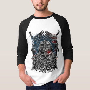 Odin ravens and Schwerter Viking Mythology USA fla T-Shirt