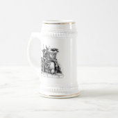 Odin ravens auf seinem Steinthron, der die Mytholo Bierglas (Vorderseite Links)