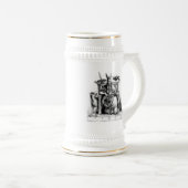 Odin ravens auf seinem Steinthron, der die Mytholo Bierglas (VorderseiteRechts)
