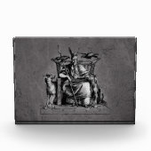 Odin ravens auf seinem Steinthron, der die Mytholo Fotoblock (Vorderseite)