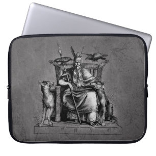 Odin ravens auf seinem Steinthron, der die Mytholo Laptopschutzhülle