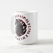Odin Ravens Huginn Muninn VEGVISIR Kaffeetasse (Vorderseite Links)