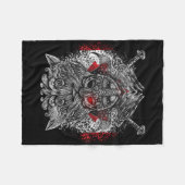 Odin ravens Schwerter Fleecedecke (Vorderseite (Horizontal))