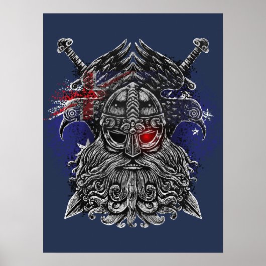 Odin ravens Schwerter Viking Mythology Australien  Poster (Vorne)