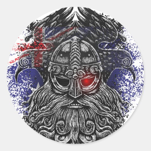 Odin ravens Schwerter Viking Mythology Australien Runder Aufkleber (Vorderseite)