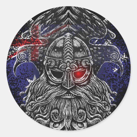 Odin ravens Schwerter Viking Mythology Australien Runder Aufkleber (Vorderseite)