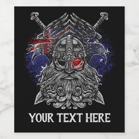 Odin ravens Schwerter Viking Mythology Australien Weinetikett (Einzelnes Label)