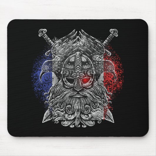 Odin ravens Schwerter Viking Mythology France Flag Mousepad (Vorne)
