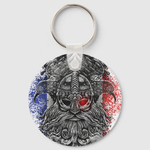Odin ravens Schwerter Viking Mythology France Flag Schlüsselanhänger