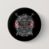 Odin ravens Schwerter Viking Mythology Kanada Flag Button (Vorderseite)