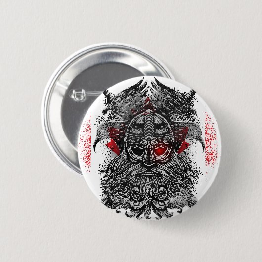 Odin ravens Schwerter Viking Mythology Kanada Flag Button (Vorne & Hinten)