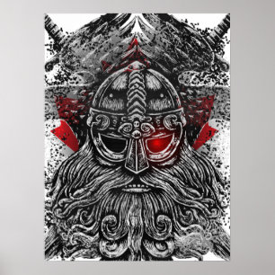 Odin ravens Schwerter Viking Mythology Kanada Flag Poster